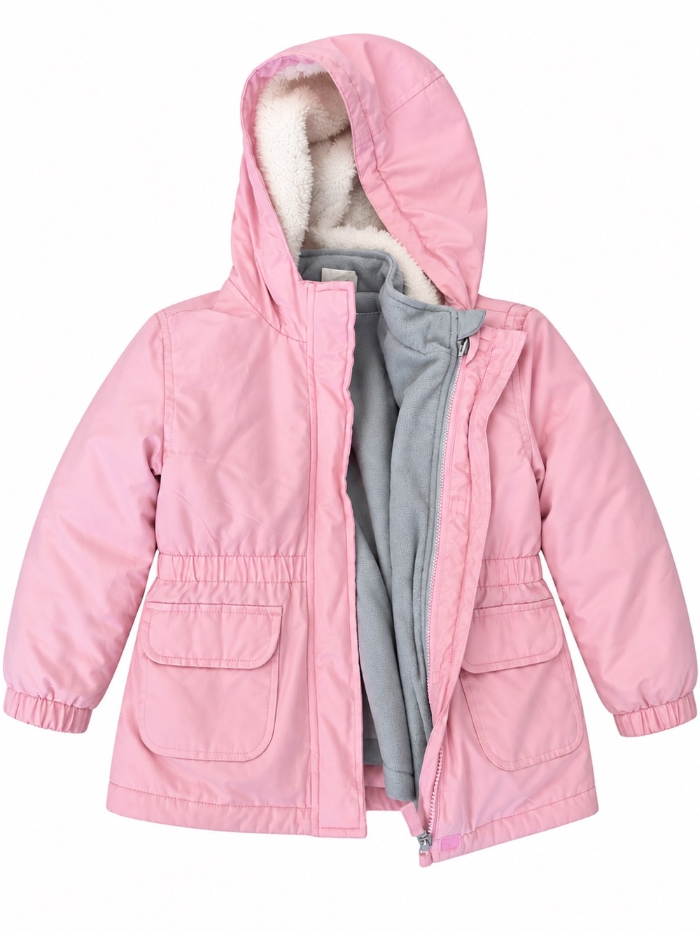 Kids' Pink Hooded Winter Jacket